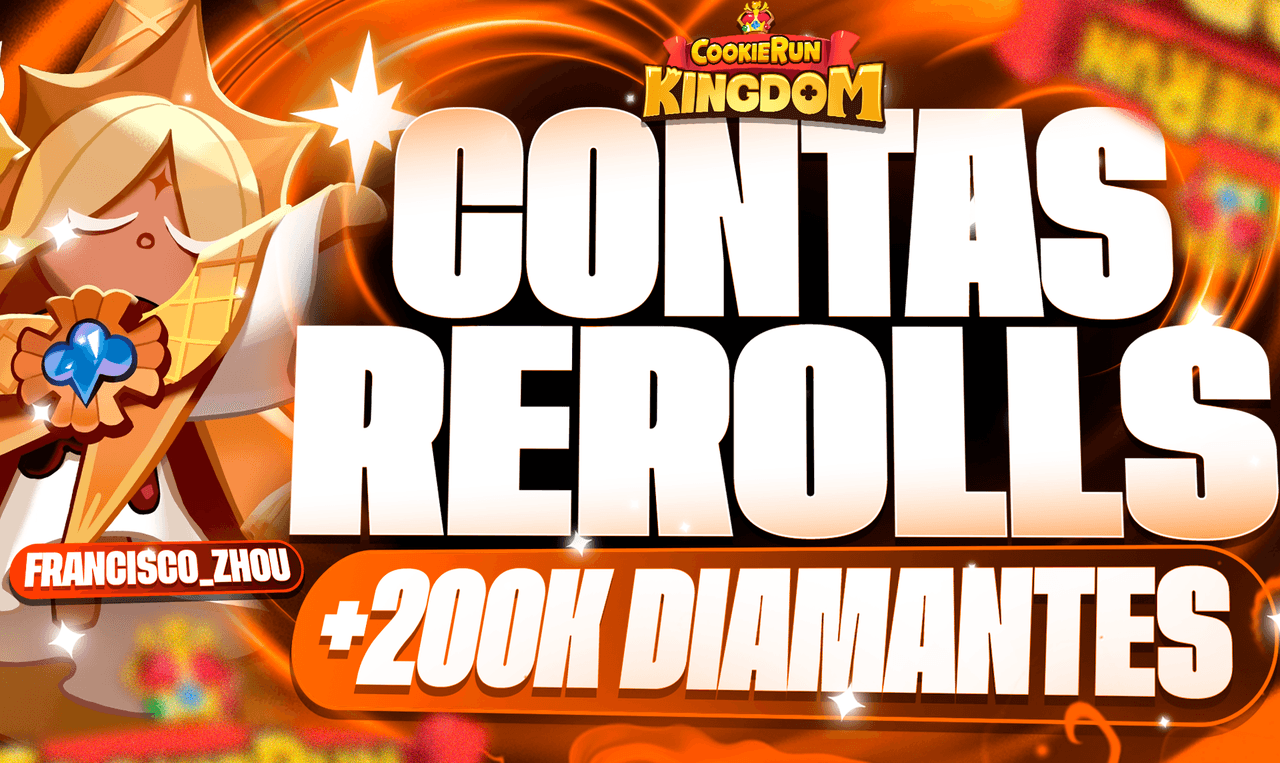 Cookie Run: Kingdom Contas Rerolls +200 diamantes